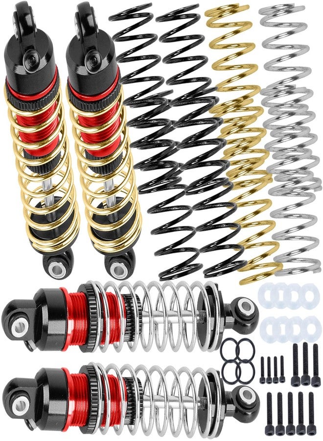hopsupRC Upgrades Part for 1/18 Granite GROM 1/16 MojaveGrom 1/14 Typhon Grom,Big Bore RC Shocks Absorber Damper,Aluminium Front Rear Assembled Full Metal Shocks,4PCS Red - Image 1